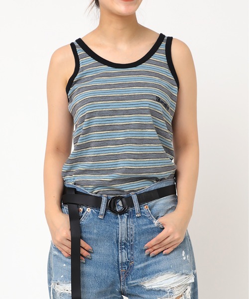 RNA(アールエヌエー)の「M2308 ネップボーダーショートタンク(Tシャツ/カットソー・レディース・ブラウン/ブルー系その他/ネイビー・MEDIUM)」の3枚目の写真