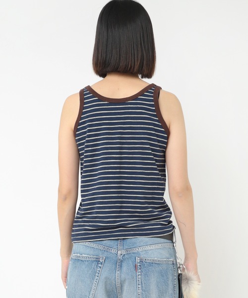 RNA(アールエヌエー)の「M2308 ネップボーダーショートタンク(Tシャツ/カットソー・レディース・ブラウン/ブルー系その他/ネイビー・MEDIUM)」の14枚目の写真