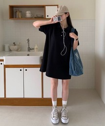 BEIDELLI | [BELLIDE MADE] ルーズフィットフレアポロカラーミニワンピース(ワンピース)