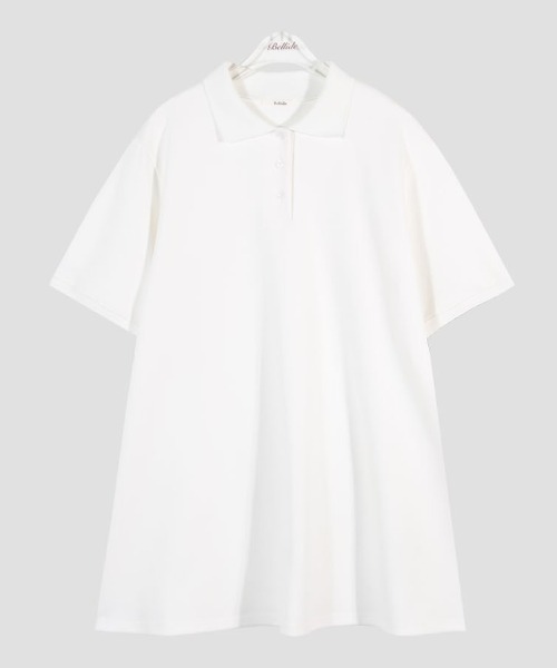 BEIDELLI（ベイデリー）の「[BELLIDE MADE] ルーズフィットフレアポロカラーミニワンピース（ワンピース・レディース・ホワイト/グレー/ブラック・FREE）」の20枚目の写真