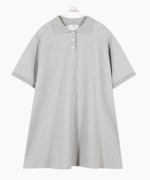BEIDELLI（ベイデリー）の「[BELLIDE MADE] ルーズフィットフレアポロカラーミニワンピース（ワンピース・レディース・ホワイト/グレー/ブラック・FREE）」の21枚目の写真