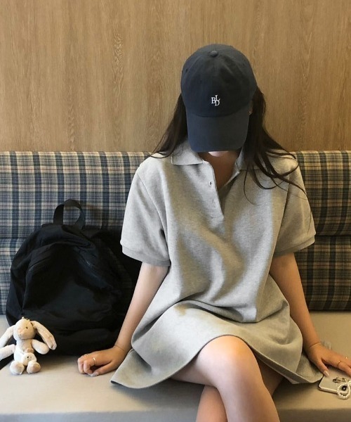 BEIDELLI（ベイデリー）の「[BELLIDE MADE] ルーズフィットフレアポロカラーミニワンピース（ワンピース・レディース・ホワイト/グレー/ブラック・FREE）」の15枚目の写真