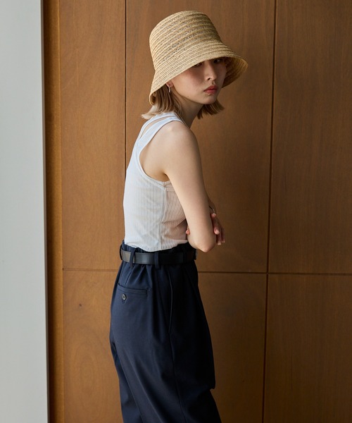 meilmada（メイルマダ）の「シアーリブテレコタンクトップセット（タンクトップ・レディース・ベージュ/オフホワイト/チャコールグレー・MEDIUM）」の7枚目の写真