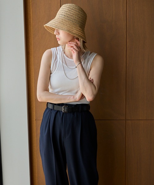 meilmada（メイルマダ）の「シアーリブテレコタンクトップセット（タンクトップ・レディース・ベージュ/オフホワイト/チャコールグレー・MEDIUM）」の6枚目の写真