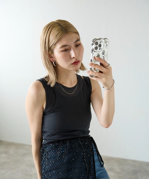 meilmada（メイルマダ）の「シアーリブテレコタンクトップセット（タンクトップ・レディース・ベージュ/オフホワイト/チャコールグレー・MEDIUM）」の22枚目の写真