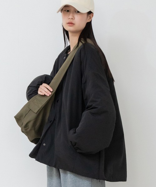 HEILIS（ヘイリス）の「サイドジップ中綿ノーカラージャケット 