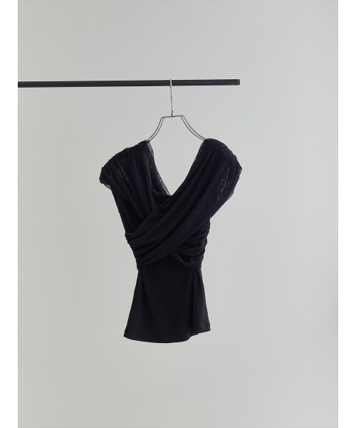 amel（エイメル）の「アシンメトリークロスチュールトップス（シャツ/ブラウス・レディース・ブラック・FREE）」の14枚目の写真