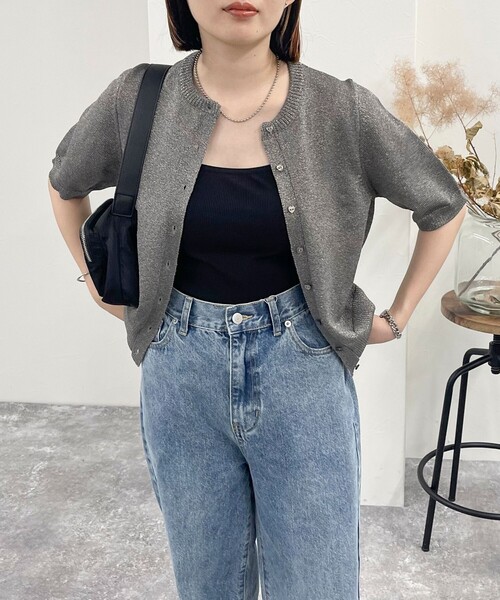 fredy emue（フレディエミュ）の「ラメリリヤーンハート釦半袖