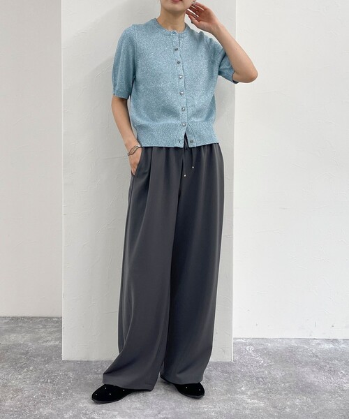 fredy emue（フレディエミュ）の「ラメリリヤーンハート釦半袖カーディガン（ニット/セーター・レディース・グレー/サックスブルー/ゴールド・38）」の11枚目の写真