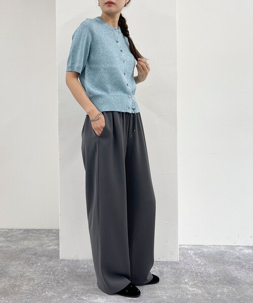 fredy emue（フレディエミュ）の「ラメリリヤーンハート釦半袖カーディガン（ニット/セーター・レディース・グレー/サックスブルー/ゴールド・38）」の12枚目の写真