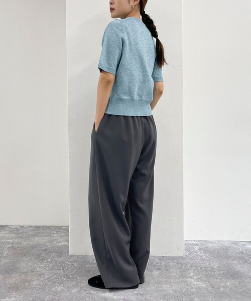 fredy emue（フレディエミュ）の「ラメリリヤーンハート釦半袖カーディガン（ニット/セーター・レディース・グレー/サックスブルー/ゴールド・38）」の14枚目の写真