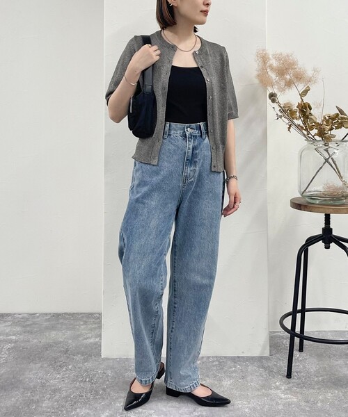 fredy emue（フレディエミュ）の「ラメリリヤーンハート釦半袖カーディガン（ニット/セーター・レディース・グレー/サックスブルー/ゴールド・38）」の22枚目の写真