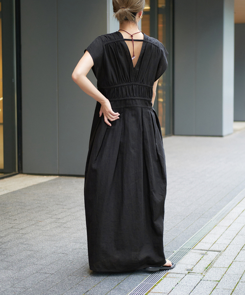 IENA LA BOUCLE コットンラミーワンピース ¥26,400