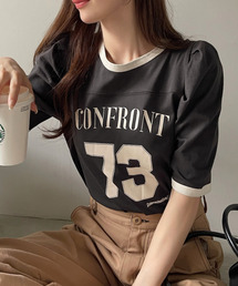 ナンバー ロゴ プリント パワショル リンガー Tシャツ