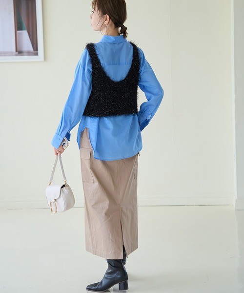 ROPE' PICNIC（ロペピクニック）の「ラメフェザージレ/2WAY・リンクコーデ（ベスト・レディース・ベージュ/ブラック・38）」の5枚目の写真