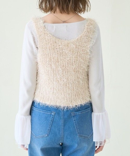 ROPE' PICNIC（ロペピクニック）の「ラメフェザージレ/2WAY・リンクコーデ（ベスト・レディース・ベージュ/ブラック・38）」の17枚目の写真