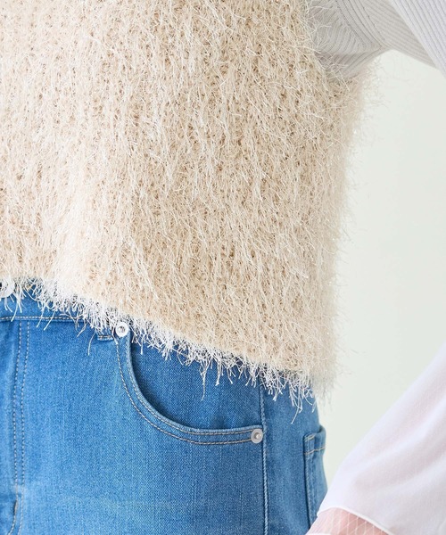 ROPE' PICNIC（ロペピクニック）の「ラメフェザージレ/2WAY・リンクコーデ（ベスト・レディース・ベージュ/ブラック・38）」の20枚目の写真