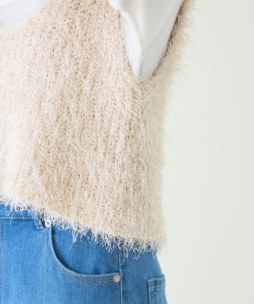 ROPE' PICNIC（ロペピクニック）の「ラメフェザージレ/2WAY・リンクコーデ（ベスト・レディース・ベージュ/ブラック・38）」の21枚目の写真