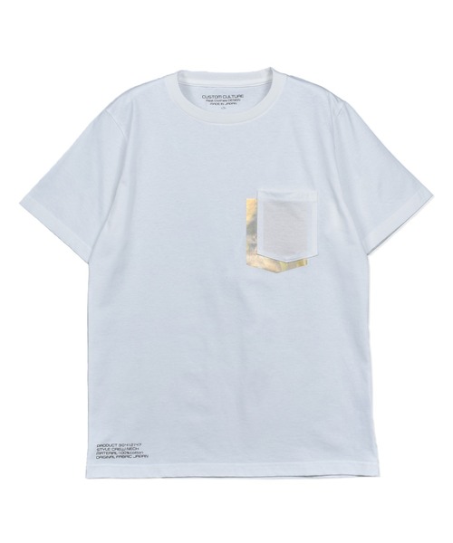 CUSTOM CULTURE（カスタムカルチャー）の「【Custom Culture】箔プリントショートスリーブ ポケットTシャツ / ポケT（Tシャツ/カットソー・メンズ・モカ/ブラック/ライトベージュ/チャコールグレー/オフホワイト・2/3/4）」の2枚目の写真