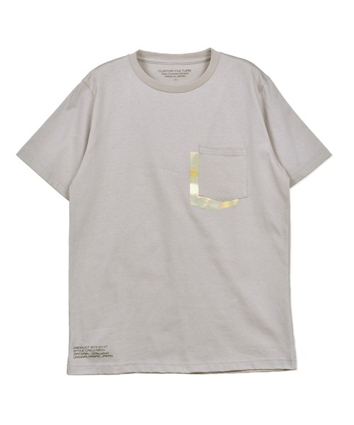 CUSTOM CULTURE（カスタムカルチャー）の「【Custom Culture】箔プリントショートスリーブ ポケットTシャツ / ポケT（Tシャツ/カットソー・メンズ・モカ/ブラック/ライトベージュ/チャコールグレー/オフホワイト・2/3/4）」の5枚目の写真