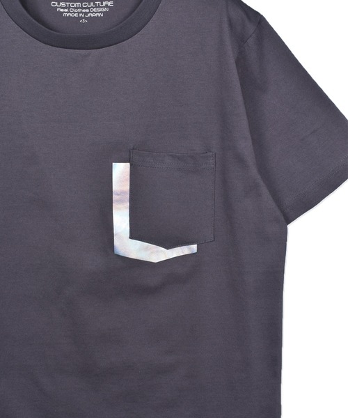 CUSTOM CULTURE（カスタムカルチャー）の「【Custom Culture】箔プリントショートスリーブ ポケットTシャツ / ポケT（Tシャツ/カットソー・メンズ・モカ/ブラック/ライトベージュ/チャコールグレー/オフホワイト・2/3/4）」の11枚目の写真