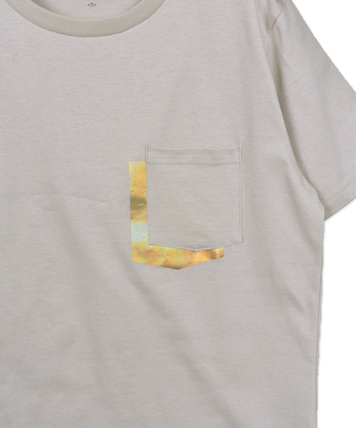 CUSTOM CULTURE（カスタムカルチャー）の「【Custom Culture】箔プリントショートスリーブ ポケットTシャツ / ポケT（Tシャツ/カットソー・メンズ・モカ/ブラック/ライトベージュ/チャコールグレー/オフホワイト・2/3/4）」の13枚目の写真