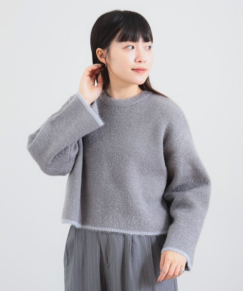 B:MING by BEAMS（ビーミングバイビームス）の「ソフト シャギー プルオーバー（ニット/セーター・レディース・ホワイト系その他5/グレー/ブルー系その他・ONE SIZE）」の2枚目の写真