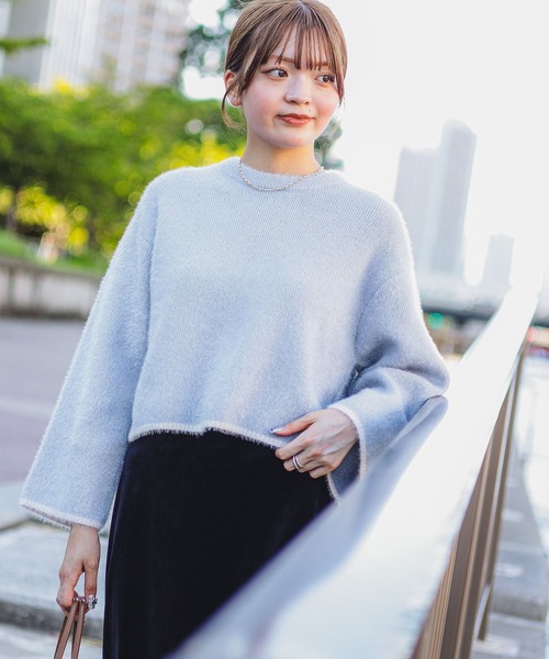 B:MING by BEAMS（ビーミングバイビームス）の「ソフト シャギー プルオーバー（ニット/セーター・レディース・ホワイト系その他5/グレー/ブルー系その他・ONE SIZE）」の9枚目の写真