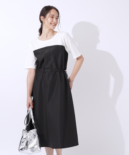 SHOO・LA・RUE(シューラルー)の「◆【洗える】一枚でコーデが決まる ビスチェドッキングワンピース(ワンピース・レディース・チャコール/ブラック系4・02/03/04)」の3枚目の写真