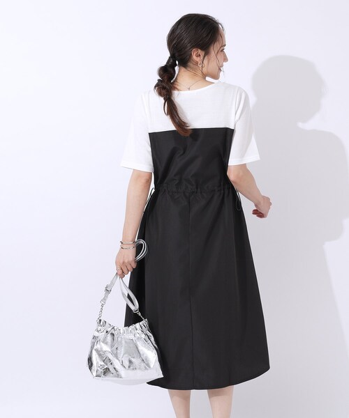 SHOO・LA・RUE(シューラルー)の「◆【洗える】一枚でコーデが決まる ビスチェドッキングワンピース(ワンピース・レディース・チャコール/ブラック系4・02/03/04)」の4枚目の写真