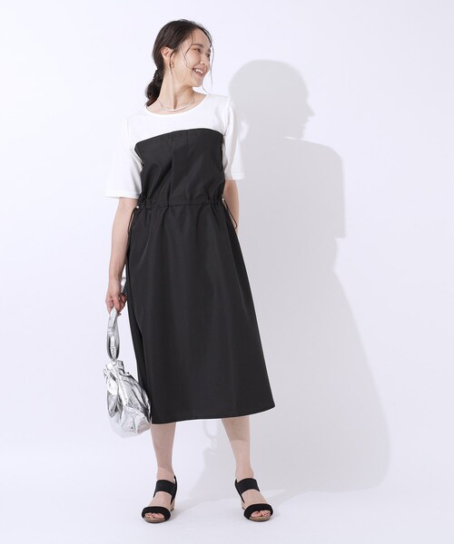 SHOO・LA・RUE(シューラルー)の「◆【洗える】一枚でコーデが決まる ビスチェドッキングワンピース(ワンピース・レディース・チャコール/ブラック系4・02/03/04)」の5枚目の写真