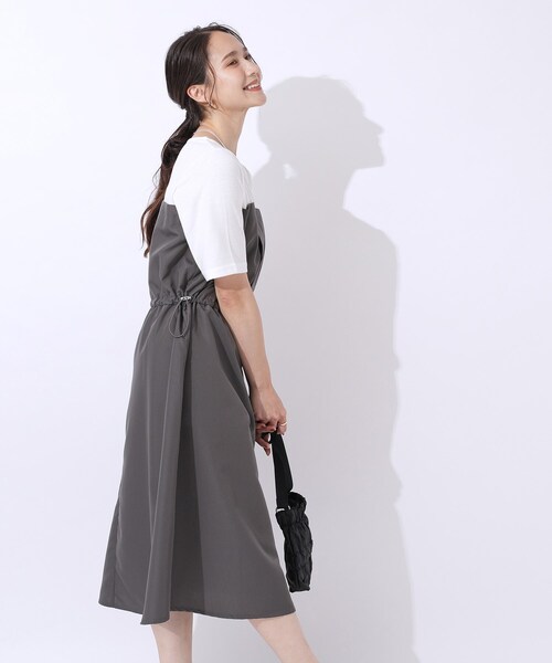 SHOO・LA・RUE(シューラルー)の「◆【洗える】一枚でコーデが決まる ビスチェドッキングワンピース(ワンピース・レディース・チャコール/ブラック系4・02/03/04)」の8枚目の写真