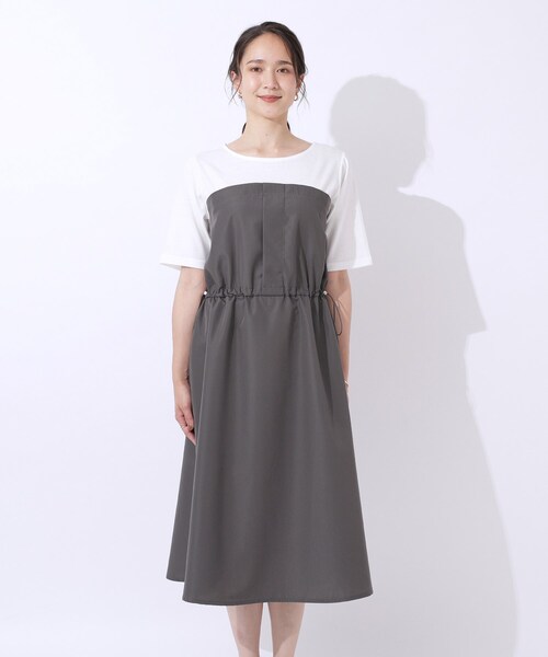 SHOO・LA・RUE(シューラルー)の「◆【洗える】一枚でコーデが決まる ビスチェドッキングワンピース(ワンピース・レディース・チャコール/ブラック系4・02/03/04)」の11枚目の写真