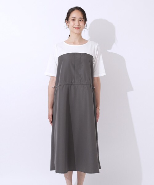 SHOO・LA・RUE(シューラルー)の「◆【洗える】一枚でコーデが決まる ビスチェドッキングワンピース(ワンピース・レディース・チャコール/ブラック系4・02/03/04)」の18枚目の写真