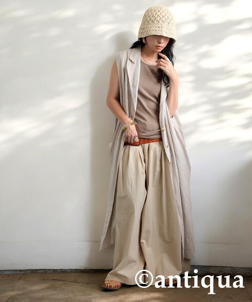 antiqua(アンティカ)の「クロシェハット(ニットキャップ/ビーニー・レディース・ブラック/ベージュ・FREE)」の8枚目の写真