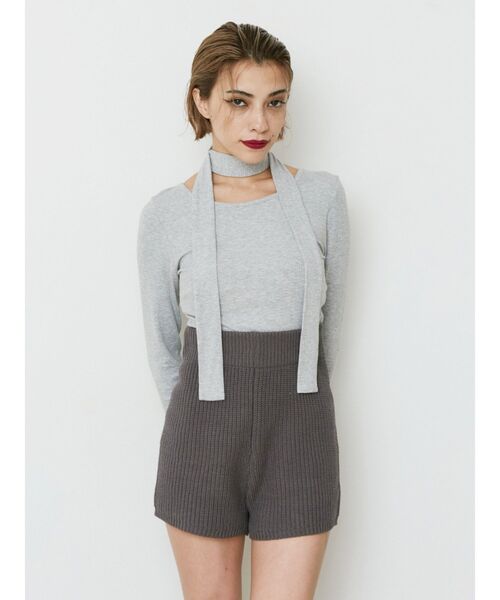 EVRIS（エヴリス）の「ニットショートパンツ（その他パンツ・レディース・グレー/ブラック/アイボリー・FREE）」の13枚目の写真