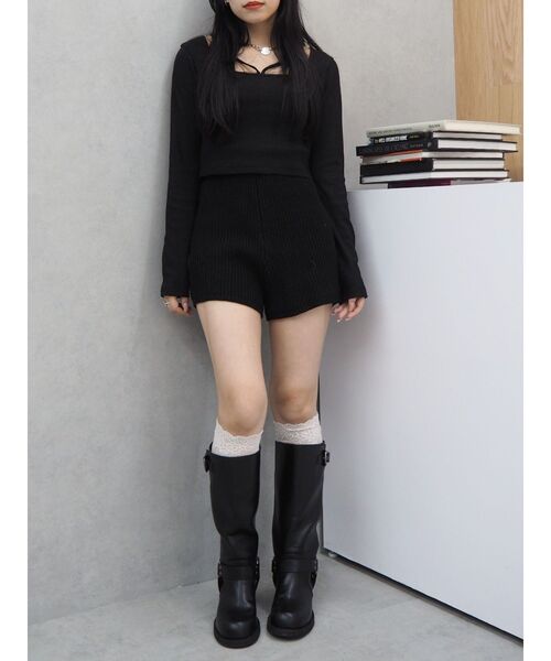 EVRIS（エヴリス）の「ニットショートパンツ（その他パンツ・レディース・グレー/ブラック/アイボリー・FREE）」の22枚目の写真