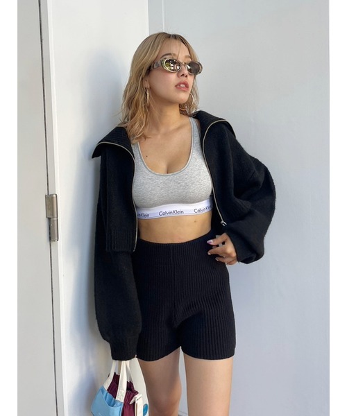 EVRIS（エヴリス）の「ニットショートパンツ（その他パンツ・レディース・グレー/ブラック/アイボリー・FREE）」の4枚目の写真