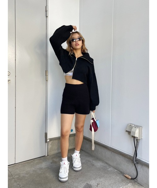 EVRIS（エヴリス）の「ニットショートパンツ（その他パンツ・レディース・グレー/ブラック/アイボリー・FREE）」の7枚目の写真