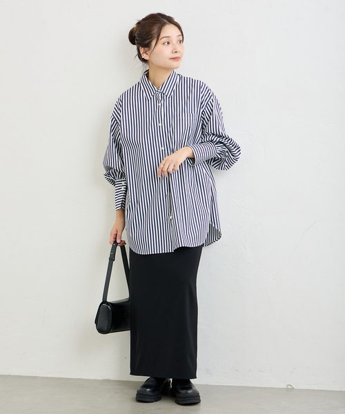 JOURNAL STANDARD（ジャーナルスタンダード）の「CPポプリンターンナップカフシャツ（シャツ/ブラウス・レディース・ダークブルー/エメラルドブルー/サックスブルー・FREE）」の19枚目の写真