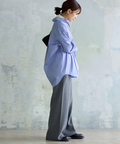 JOURNAL STANDARD（ジャーナルスタンダード）の「CPポプリンターンナップカフシャツ（シャツ/ブラウス・レディース・ダークブルー/エメラルドブルー/サックスブルー・FREE）」の21枚目の写真