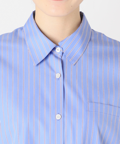 JOURNAL STANDARD（ジャーナルスタンダード）の「CPポプリンターンナップカフシャツ（シャツ/ブラウス・レディース・ダークブルー/エメラルドブルー/サックスブルー・FREE）」の8枚目の写真