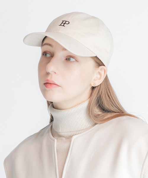 14+（イチヨンプラス）の「ピーチスキン風IP刺繍キャップ（キャップ・レディース・チャコールグレー/ダークオレンジ/ブラック/カーキ/アイボリー/ベージュ・MEDIUM/X-LARGE）」の21枚目の写真