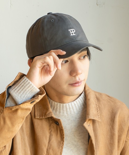 14+（イチヨンプラス）の「ピーチスキン風IP刺繍キャップ（キャップ・レディース・チャコールグレー/ダークオレンジ/ブラック/カーキ/アイボリー/ベージュ・MEDIUM/X-LARGE）」の19枚目の写真