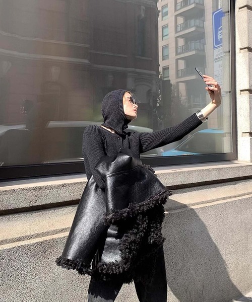 chuclla(チュクラ)の「【LONSLAN】リバーシブル オーバー ボアムスタン CHLONW24a013(その他アウター・レディース・ブラック・FREE)」の3枚目の写真