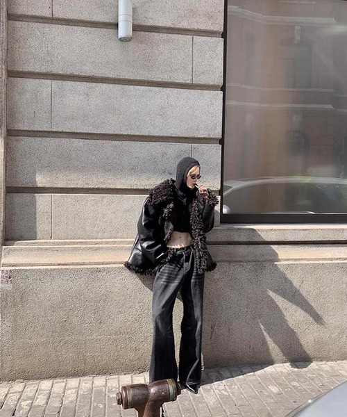 chuclla(チュクラ)の「【LONSLAN】リバーシブル オーバー ボアムスタン CHLONW24a013(その他アウター・レディース・ブラック・FREE)」の4枚目の写真