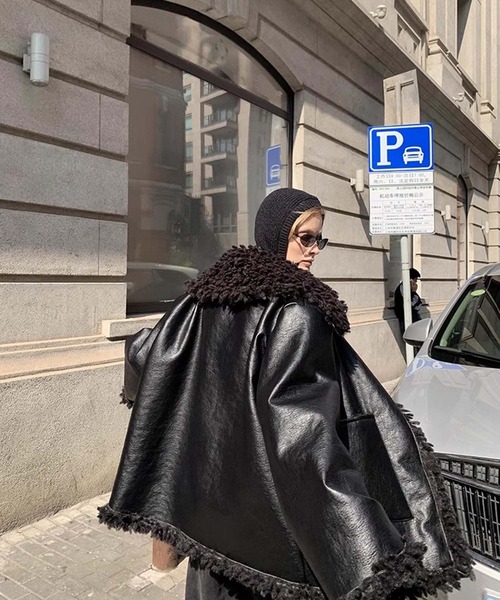 chuclla(チュクラ)の「【LONSLAN】リバーシブル オーバー ボアムスタン CHLONW24a013(その他アウター・レディース・ブラック・FREE)」の5枚目の写真