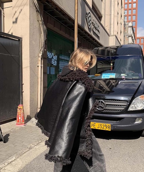 chuclla(チュクラ)の「【LONSLAN】リバーシブル オーバー ボアムスタン CHLONW24a013(その他アウター・レディース・ブラック・FREE)」の12枚目の写真