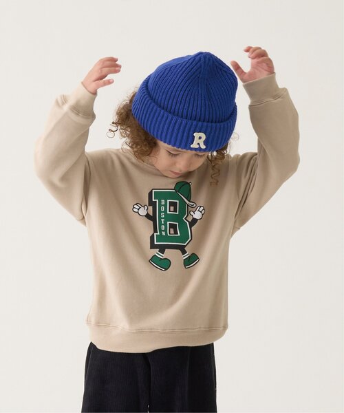 b・ROOM（ビールーム）の「【万能アイテム】選べる7パターンアソートプリントスウェット（スウェット・キッズ・オートミール/ベージュ/マスタード/チャコール/ライトグリーン/ブルーグレー/ブルー・100cm/110cm/120cm/130cm/140cm/150cm）」の4枚目の写真