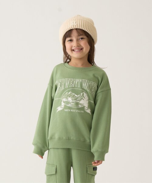 b・ROOM（ビールーム）の「【万能アイテム】選べる7パターンアソートプリントスウェット（スウェット・キッズ・オートミール/ベージュ/マスタード/チャコール/ライトグリーン/ブルーグレー/ブルー・100cm/110cm/120cm/130cm/140cm/150cm）」の6枚目の写真